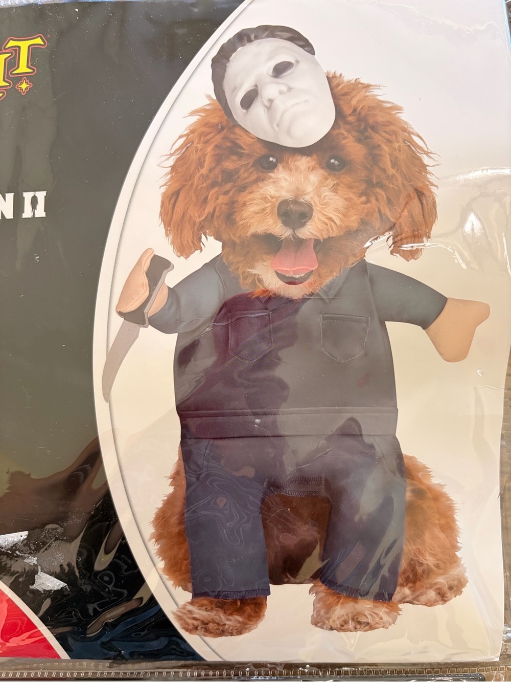 Spirit Halloween II Pet Costume - Black Jumpsuit with Mask size small - Picture 2 of 6